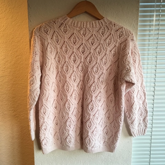 Vintage Rino Rossi Diamond-Knit Blush Pullover - Picture 4 of 4